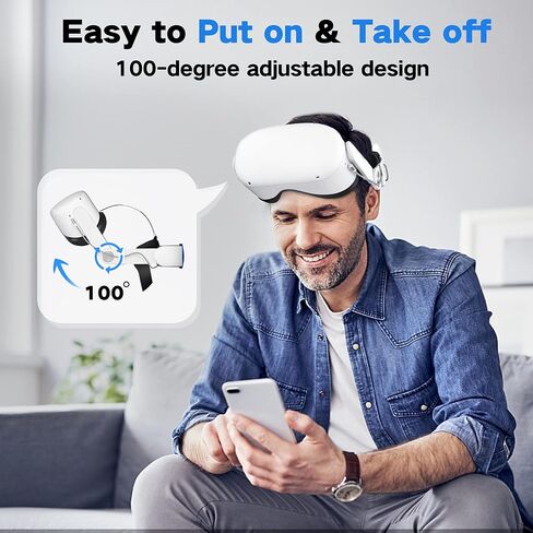 Bioherm Head Strap with Battery for Meta/Oculus Quest 3, 10000mAh Battery Pack for Extended 8 Hrs of Playtime, Fast Charging VR Power, Adjustable Elite Strap Enhanced Support and Balance in VR in Saudi Arabia