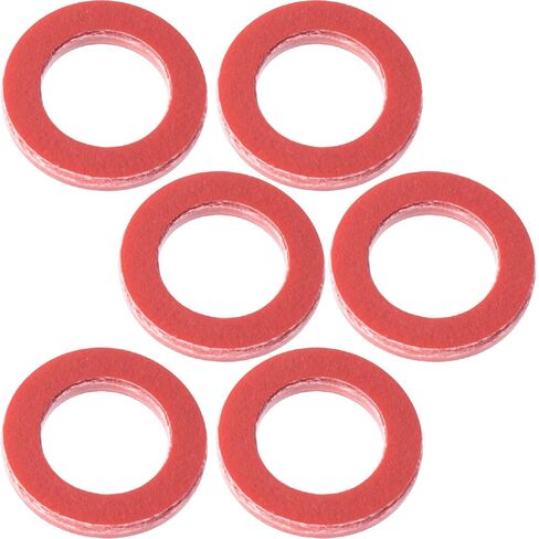 6 Pcs Drain Plug Gasket, Lower Unit Drain Plug Seal for Yamaha Outboard 4 Stroke, Outboard Fiberboard Gear Oil Seal Replacement for 90430-08020-00 & 90430-08003-00 (Black, 0.51×0.31 inch) in Kuwait