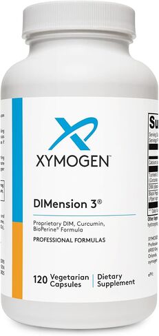 XYMOGEN Dimension 3 - مكمل Diindolylmethane DIM مع الكركمين + BioPerine - يدعم التخلص من سموم الاستروجين الصحي، والتوازن الهرموني للنساء والرجال - تخفيف انقطاع الطمث + دعم الدورة الشهرية (240 كبسولة) in Saudi Arabia