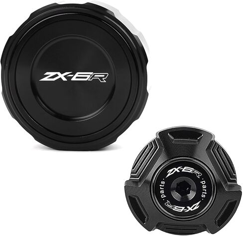 متوافق مع 2026 Ninja ZX6R ZX636 1998-2023 2024 2025 ZX-6R 2026 ZX 6R CNC للدراجات النارية غطاء خزان سائل الفرامل الأمامي غطاء غطاء حشو زيت المحرك (أخضر) in Kuwait