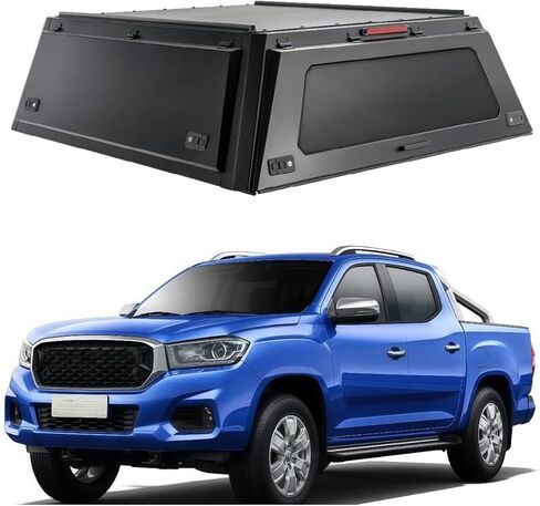 Truck Topper Compatible with MAXUS T60/T70/T90 2017–2026 5ft, Lockable Hardtop Camper Shell w/Gullwing Doors, Rear Tent & Interior Light, No-Drill Bed Cap Pickup Canopy(Decor) in Kuwait