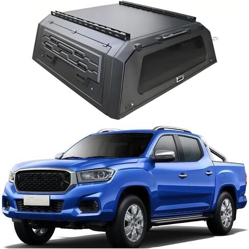 Truck Topper Compatible with MAXUS T60/T70/T90 2017–2026 5ft, Lockable Hardtop Camper Shell w/Gullwing Doors, Rear Tent & Interior Light, No-Drill Bed Cap Pickup Canopy(Decor) in Kuwait