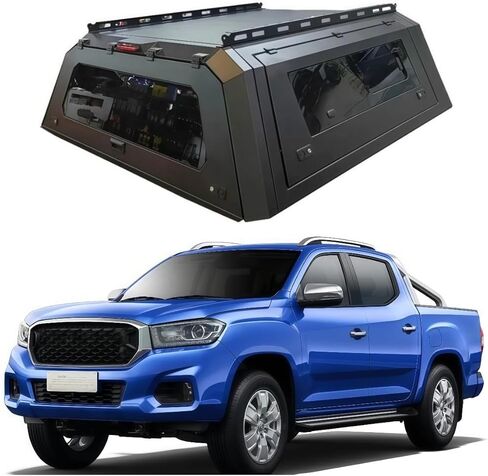 Truck Topper Compatible with MAXUS T60/T70/T90 2017–2026 5ft, Lockable Hardtop Camper Shell w/Gullwing Doors, Rear Tent & Interior Light, No-Drill Bed Cap Pickup Canopy(Decor) in Kuwait