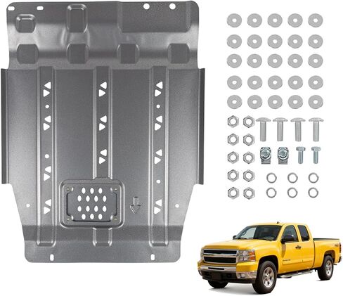 لوحة انزلاقية ناقل الحركة متوافقة مع 2015-2022 Ford F150 4WD 2.7L EcoBoost، 3.3L، 3.5L EcoBoost، درع سبلاش من الفولاذ أسفل الجسم مع مجموعة التثبيت in Kuwait