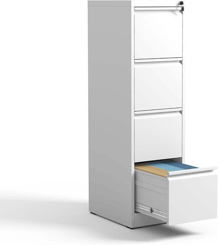 Wide Steel Lateral File Cabinet with Lock,Heavy Duty Filing Organization Storage Cabinets,Home Office Cabinets for Letter/Legal/F4/A4 Size(Black, 4 Drawer) in Kuwait