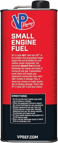VP Racing Fuels 6291، جاهز للاستخدام، 40:1 وقود محركات صغير مخلوط مسبقًا بدورتين (SEF) - جالون (4 عبوات) in Kuwait