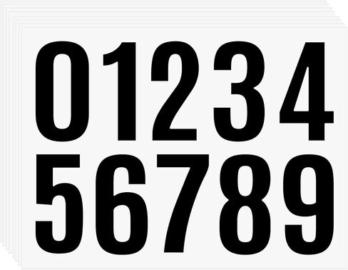 White 1.5 Inch Number Stickers, 8 Sheets Vinyl Self-Adhesive 0-9, Removable & Repositionable No Residue Labels for Storage Bins, Classroom, Journals, Scrapbooking & Home Organization. in Kuwait
