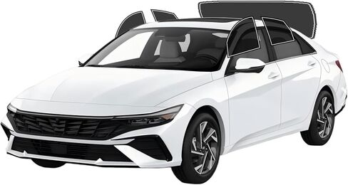 طبقة تظليل نافذة مسبقة القطع لسيارة Hyundai Elantra Sedan 2021-2026 من جميع الجوانب + الزجاج الأمامي الخلفي 35% VLT 2Ply مضاد للكسر، كتلة من الأشعة فوق البنفسجية، حماية الخصوصية، سهل التركيب، لا حاجة للتشذيب، تقليل الحرارة والوهج in Kuwait