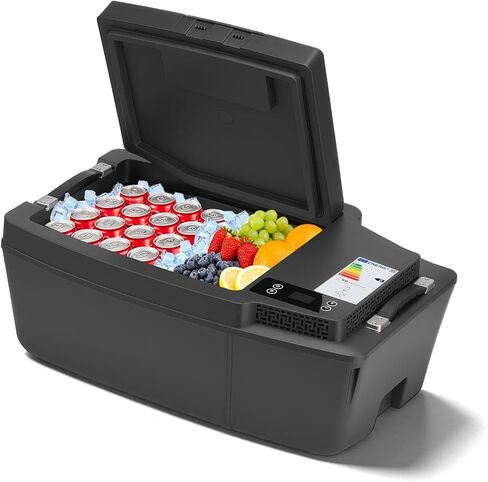 ثلاجة VEVOR 12 فولت، ثلاجة سيارة 21.1 QT/ 20L لطراز Tesla 3، ضاغط تجميد كهربائي محمول مع التحكم في التطبيق، 12V/24V DC، من 3 إلى 50 درجة فهرنهايت in Kuwait