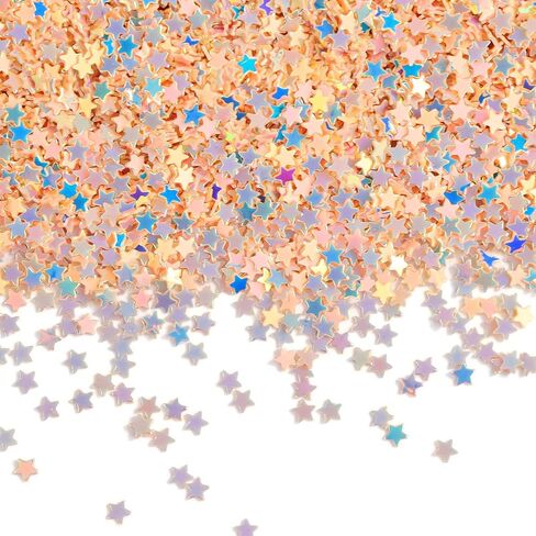 3mm Holographic Star Glitter Sequins for Resin Art – Iridescent Star-Shaped Flakes for Adult DIY Crafts, Tumblers, Nail Art, Scrapbooking & Shaker Cards – 0.7oz (20g) Bag, Glitter Gold in Kuwait