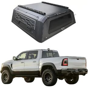 Truck Topper Compatible with Dodge Ram 1500 DT 2019–2026, Lockable Hardtop Camper Shell w/Gullwing Doors, Rear Tent & Interior Light, No-Drill Bed Cap Pickup Canopy(5.7ftWindow) in Kuwait