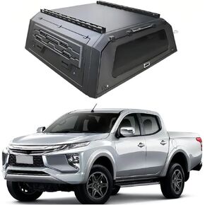 Truck Topper Compatible with Mitsubishi Triton 2015–2023, Lockable Hardtop Camper Shell w/Gullwing Doors, Rear Tent & Interior Light, No-Drill Bed Cap Pickup Canopy(5ftWindow) in Kuwait