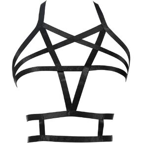 حمالة صدر بحزام، حمالة صدر Jelinda للسيدات Punk Criss Cross Cage Bralette بدون كعب (نمط 5) in Saudi Arabia