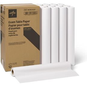 Medline Medical Exam White Crepe Table Paper, Standard, 20" x 125', High-Quality and Durable for Healthcare Needs, Case of 12 Rolls in Saudi Arabia