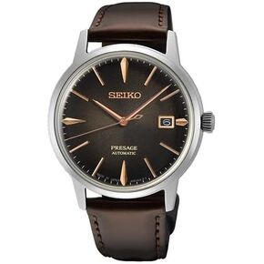 SEIKO Automatic Watch for Men - Presage Cocktail Time - Patterned with Golden Numerals and Date Calendar, 50m Water-Resistant in Kuwait