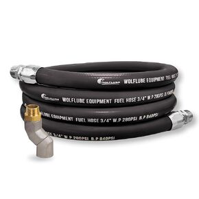 LUEQST 3/4" Fuel Transfer Hose with 360° Z Swivel – Solid Color Heavy Duty Hose for Gasoline, Diesel, Kerosene & E15/E85 – 260 PSI Working Pressure – Assembled in USA (12ft) in Kuwait