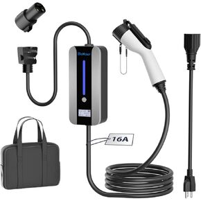 شاحن EV من المستوى 2 (240 فولت، 40 أمبير) لسيارات Tesla وSAE-J1772 EVs، قابس NEMA 14-50، محول SAE-J1772 ومحول J1772 إلى Tesla (26FT 16A) in Kuwait