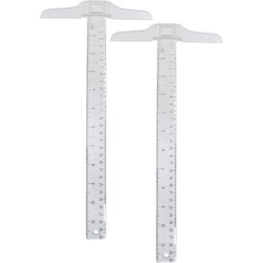 2 Pack 12 Inch Plastic T-Square Ruler, Transparent Drafting Tools T Ruler for General Layout Work & Technical Drawing in Kuwait