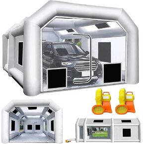 Orionet Inflatable Paint Booth with Multiple Filter Cottons 21.5X13X9Ft Portable Spray Paint Booth with 950W+480W Blowers for Car Parts, Furniture and Other Spray Works in Kuwait