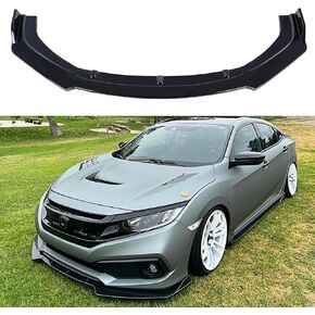 3 Pcs Front Bumper Lip for Honda Civic 2016-2020 Gloss Black Front Lip Chin Splitter Spoiler Body Kit Honda Civic Accessories (Front Lip-Gloss Black) in Saudi Arabia