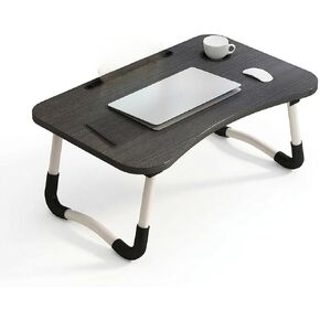Foldable Laptop Bed Desk for Laptop, 23 Inch Portable Ergonomic Lap Desk with Cup Holder, Bed Tray Table Fits Up to 17" Laptops, for Work from Home, Gaming, Writing, Eating (White) in Kuwait