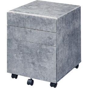 Jurgen Faux Concrete & Silver Finish File Cabinet in Kuwait
