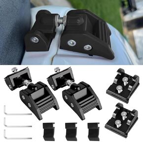 Mupera غطاء محرك السيارة مزلاج قفل الصيد، مجموعة قفل مزلاج قابلة للتعديل متوافقة مع Jeep Wrangler 2007-2017 JK JKU، JL/JLU 2018-2025 وJeep Gladiator 2020-2025 الملحقات الخارجية السوداء in Kuwait