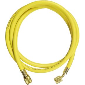 خرطوم شحن مبرد تيار متردد 60 بوصة، أنبوب شحن HVAC 800 رطل لكل بوصة مربعة مع توهج SAE 1/4 بوصة، خرطوم تبريد R410a R134A R22 لنظام تكييف هواء المنزل والسيارة (أصفر) in Kuwait