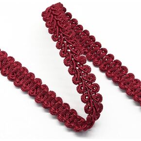 14Yard Dark Red Gimp Braid Trim, 1/2Inch Width Polyester for Sewing, Crafts, Upholstery Decoration, Sewing Trim & Embellishments. in Saudi Arabia