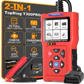 TopDiag T300PRO Car Code Reader & 12V/24V Battery Tester, Automotive Scan Tool for Check Engine Light, Live Data, and Car Battery Health Analyzer for DIYer in Saudi Arabia