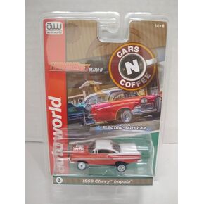 Auto World SC392-3A Cars N Coffee 1959 Impala HO Scale Electric Slot Car - Coral in Kuwait
