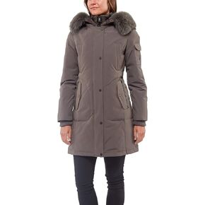 One Madison Womens Winter Parka Faux Fur Lined Coat - 100% Polyester Fur Coats for Women, Center Zip Closure - Ladies Parka in Kuwait