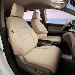 مجموعة أغطية مقاعد Coverdream Odyssey كاملة لـ 2018-2026 Honda Odyssey EX، EX-L، Elite، Touring، Sport، الصف الثاني 40/20/40 مقعد منفصل، مغطى بالكامل، واقي مقعد السيارة من الجلد الفاخر المقاوم للماء (بيج) in Kuwait