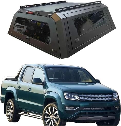 غطاء الشاحنة متوافق مع VW Amarok 2010–2022 5.2 قدم، غطاء العربة الصلب القابل للقفل مع أبواب Gullwing، خيمة خلفية وإضاءة داخلية، مظلة بيك اب بغطاء سرير بدون حفر (نافذة) in Kuwait