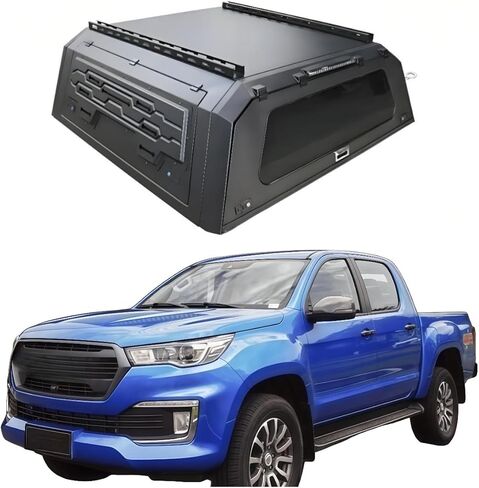 Truck Topper Compatible with Foton Tunland G7 2021-2026 5ft, Lockable Hardtop Camper Shell w/Gullwing Doors, Rear Tent & Interior Light, No-Drill Bed Cap Pickup Canopy(Window) in Kuwait