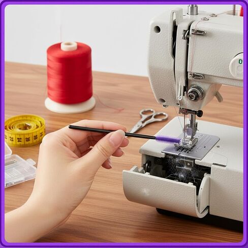 60 Pcs Sewing Machine Cleaning Brushes, Reusable Silicone Cleaning Tools Kit, 4 Styles Small Crevice Brushes for Internal and Spool Area, Purple in Kuwait