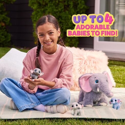 Pets Alive Mommy Elephant and Baby Surprise Interactive Robotic Walking Mommy Elephant Toy with Hidden Baby Elephants, Realistic Sounds, and Surprise Reveal Fun for Kids Ages 3+ in Kuwait