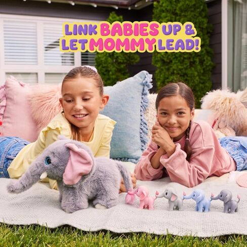 Pets Alive Mommy Elephant and Baby Surprise Interactive Robotic Walking Mommy Elephant Toy with Hidden Baby Elephants, Realistic Sounds, and Surprise Reveal Fun for Kids Ages 3+ in Kuwait