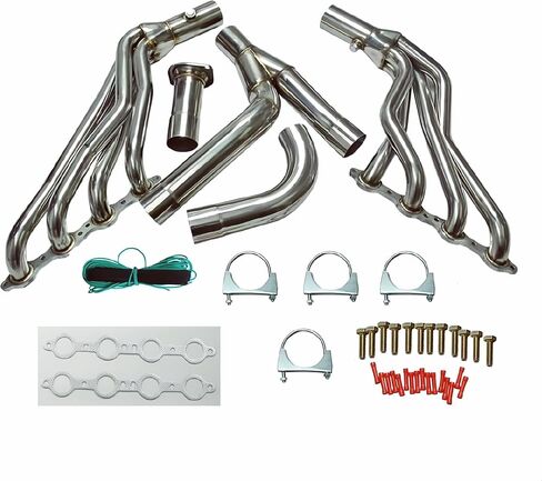 Exhaust Header kit For Chevy Silverado Tahoe Avalanche & GMC Sierra Yukon，1999-2006 4.8L 5.3L 6.0L，1999 2000 2001 2002 2003 2004 2005 2006 Silverado Tahoe Avalanch Sierra Yukon Exhaust Header Manifold in Kuwait