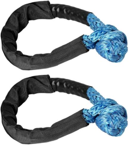 Riloer Synthetic Soft Shackle Off Road Recovery Rope Blue, 000lbs Breaking Strength) Breaking Strength, for Sailing SUV Off Road Towing ATV Recovery (2-Pack), 1/2 Inch x 22 Inch (43 in Kuwait