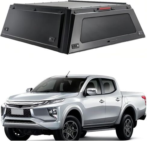 غطاء الشاحنة متوافق مع Mitsubishi Triton 2015–2023، هيكل العربة ذو السقف الصلب القابل للقفل مع أبواب Gullwing، خيمة خلفية وإضاءة داخلية، مظلة بيك اب بغطاء سرير بدون حفر (نافذة بطول 5 أقدام) in Kuwait
