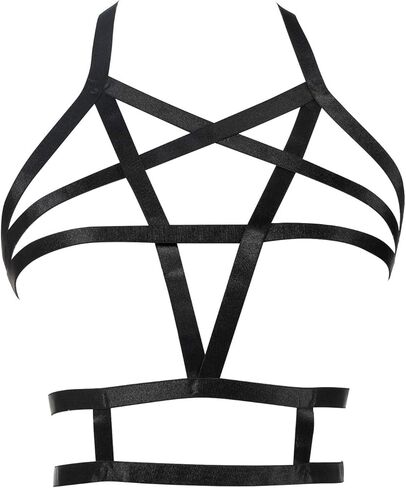 Harness Bra,Jelinda Women Punk Criss Cross Cage Bralette Cupless Bra (Style 5) in Saudi Arabia
