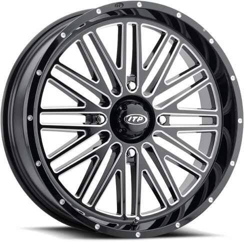 الحزمة - 9 عناصر: عجلات ITP Momentum مقاس 20 بوصة مطحونة وإطارات MotoSlayer مقاس 33 بوصة [4 × 137 نمط مسمار 12 مم × 1.5 مجموعة العروة] in Kuwait