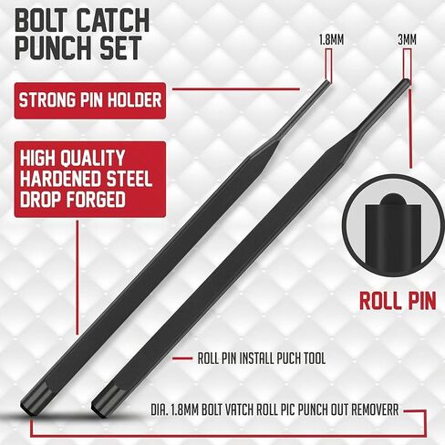 Gotical 4 -Pieces Roll Pin Punch Set and with Free Pivot Pin - Pieces Bolt Catch Install for Automotive,Jewelry Craft Punch Set - 1/16", 5/64", 3/32", 1/8" W/Roll Pin Install Tool in Saudi Arabia