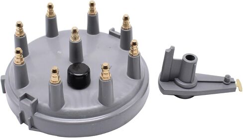 مجموعة واحدة من غطاء موزع الإشعال ومجموعة الدوار DC12V متوافقة مع محرك 1985-1995 Ford F350 F250 F150 V8 TFI 5.0L 5.8L أحمر in Kuwait