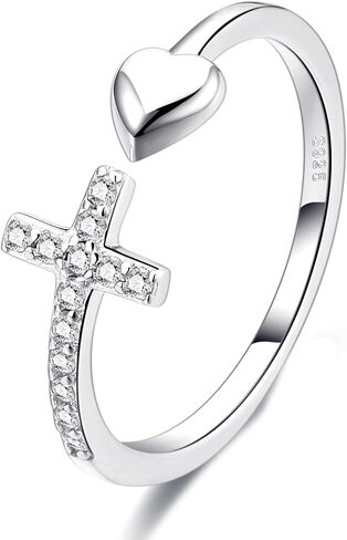 OAOMRIA 925 Sterling Silver Couple Rings Adjustable Sun and Moon Matching Rings Minimalist Promise Rings Engagement Ring Valentines Day Gifts for Her Him Lover with Inspirational Card in Saudi Arabia