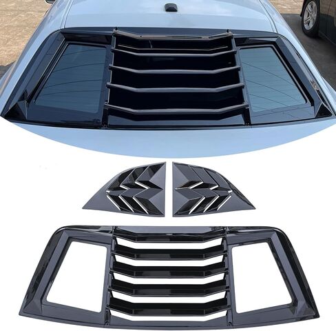 فتحات نافذة تشالنجر لسيارة دودج تشالنجر 2008-2024 GT/RT/Scat Pack/SRT/SXT/SE/TA Lambo Style غطاء خلفي للزجاج الأمامي للشمس أسود لامع in Saudi Arabia