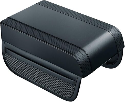 Shkalacar مسند ذراع السيارة صندوق تخزين وحدة التحكم المركزية غطاء مسند الذراع منظم مسند الذراع غطاء السيارة الملحقات الداخلية مع بو الجلود رغوة الذاكرة 2 جيوب جانبية لمعظم السيارات سيارات الدفع الرباعي الشاحنات (أسود) in Kuwait