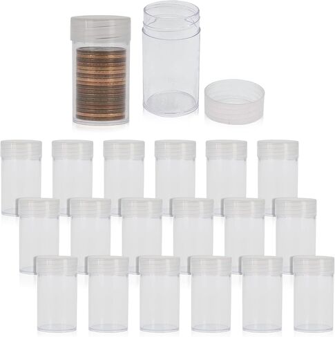 BCW Coin Tubes for Small Dollars - 5ct | Holds "Sacagawea", Presidential, and Susan B. Anthony Small Dollar Coins | Durable Plastic Tube Coin Holders | Coin Collecting Supplies | Small Dollar Tubes in Kuwait