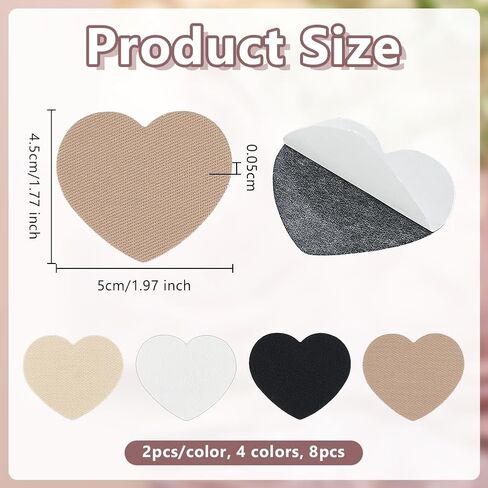 OLYCRAFT 8Pcs 4 Colors Bra Underwire Repair Patches Heart Shaped Self-Adhesive Patches Bras Caps Underwire Repair No-Sew Heart Bras Patch Self-Adhesive Fix for Invisible Exposed Underwires in Kuwait